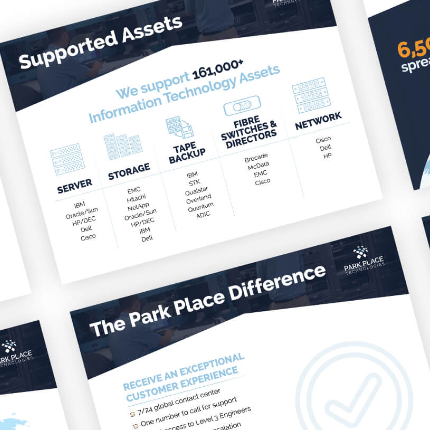 Park Place Technologies slide deck mockup