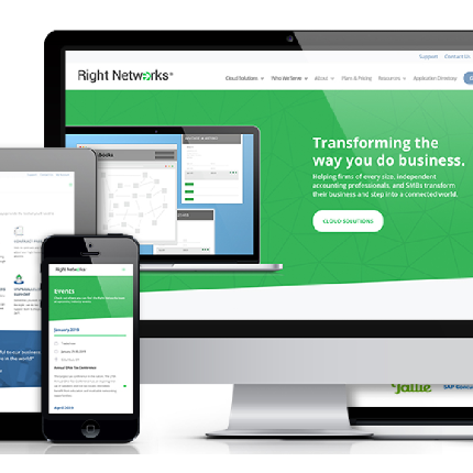 Right Networks website mockups