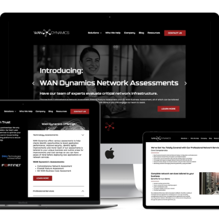 WAN Dynamics website mockups