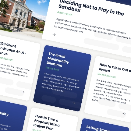 close-up mockup of the Amplifund blog design